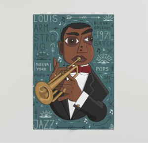 Louis Armstrong - Museum quality matte print - 50x70cm